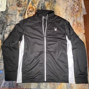 Mens Spyder LG zip jacket black with white highlights perfect condition,as new